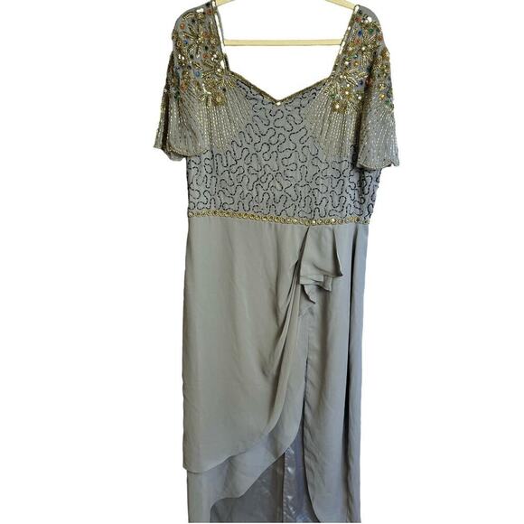 Virgos Lounge Embellished Midi Party‎ Prom Wedding Occasion Dress US Size 14 - Picture 2 of 10
